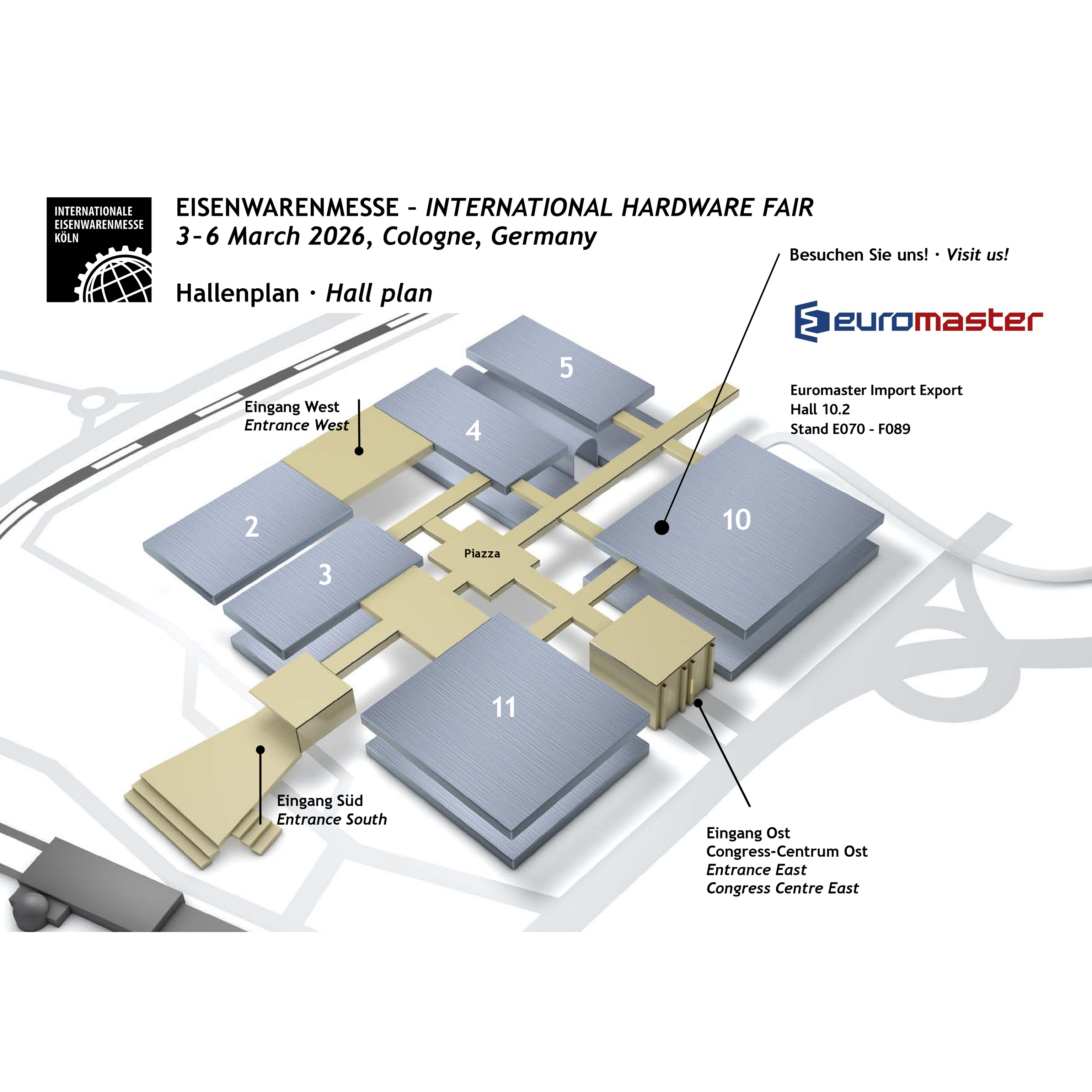 Заповядайте на щанда на Евромастер - зала 10.1 щанд Е70-F89