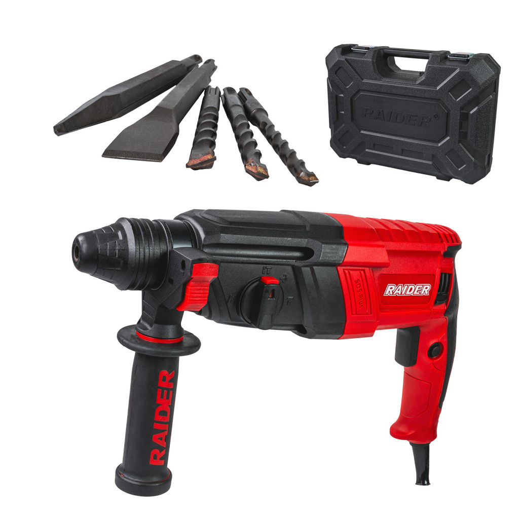 Перфоратор 800W 2.8kg 26mm 2.8J 4 функции куфар RD-HD62 – Raider Power Tools – снимка 1