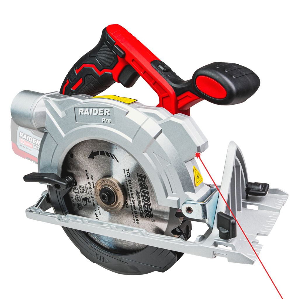 R20 Циркуляр акум. ø165x20mm 4200min-1 лазер RAIDER PRO RDP-SCS20