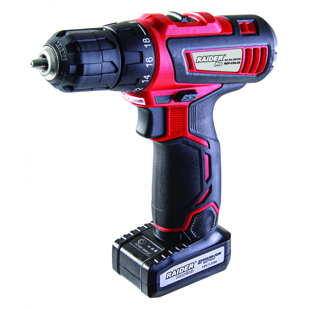 Бормашина акум. 18V 2-ск. 2x1.5Ah 38Nm в куфар RAIDER RD-CDL28 – Raider Power Tools – снимка 1