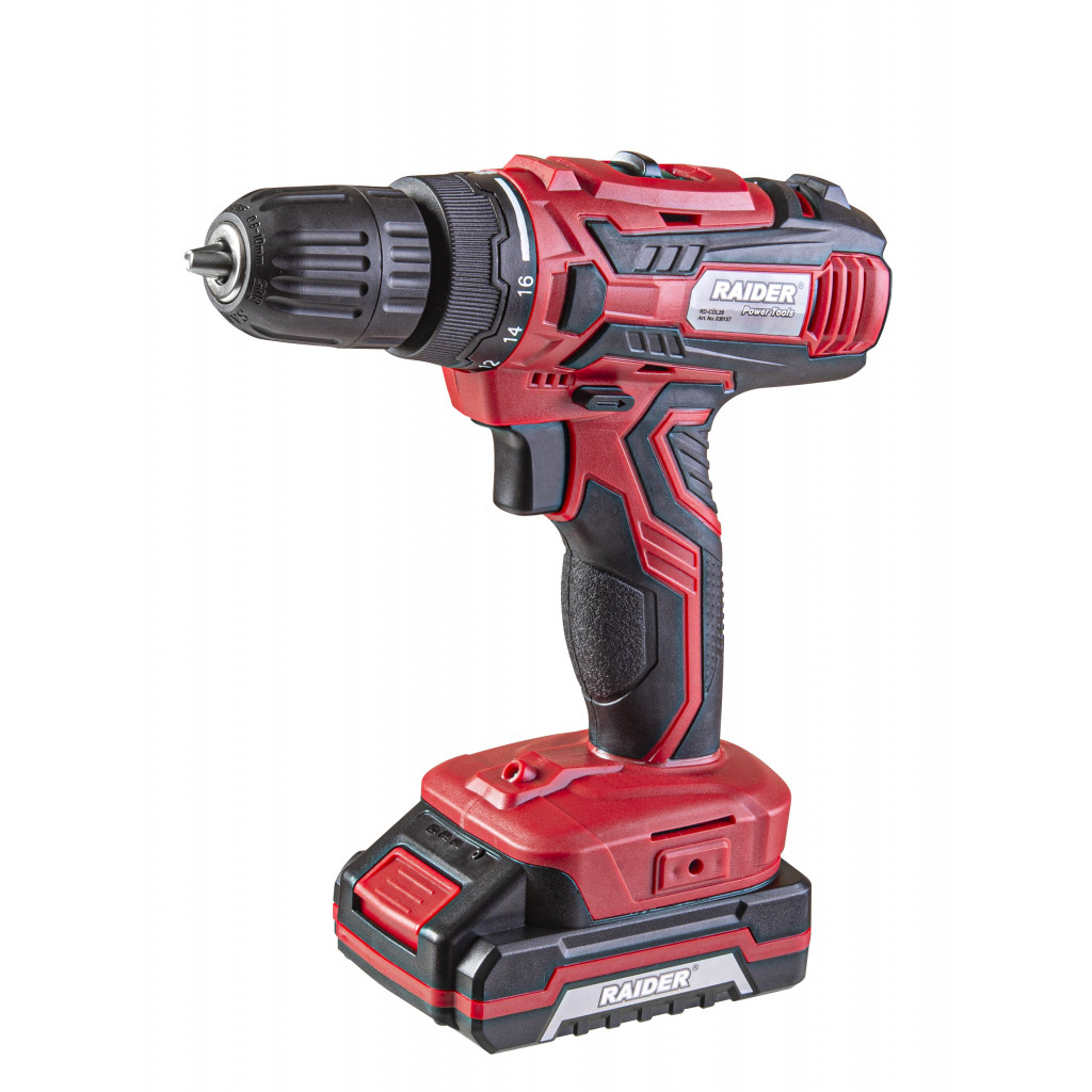 Бормашина акум. Li-ion 18V 2x1.5Ah 2-ск. 1h 28Nm RAIDER RD-CDL29 – Raider Power Tools – снимка 1