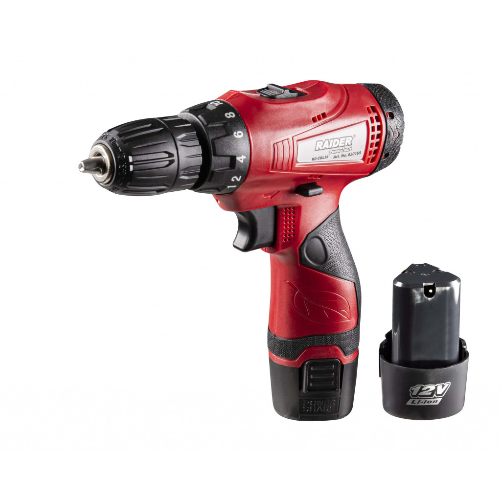 Бормашина акум. 12V 2-ск. 2*1.5Ah 24Nm RAIDER RD-CDL35 – Raider Power Tools – снимка 1