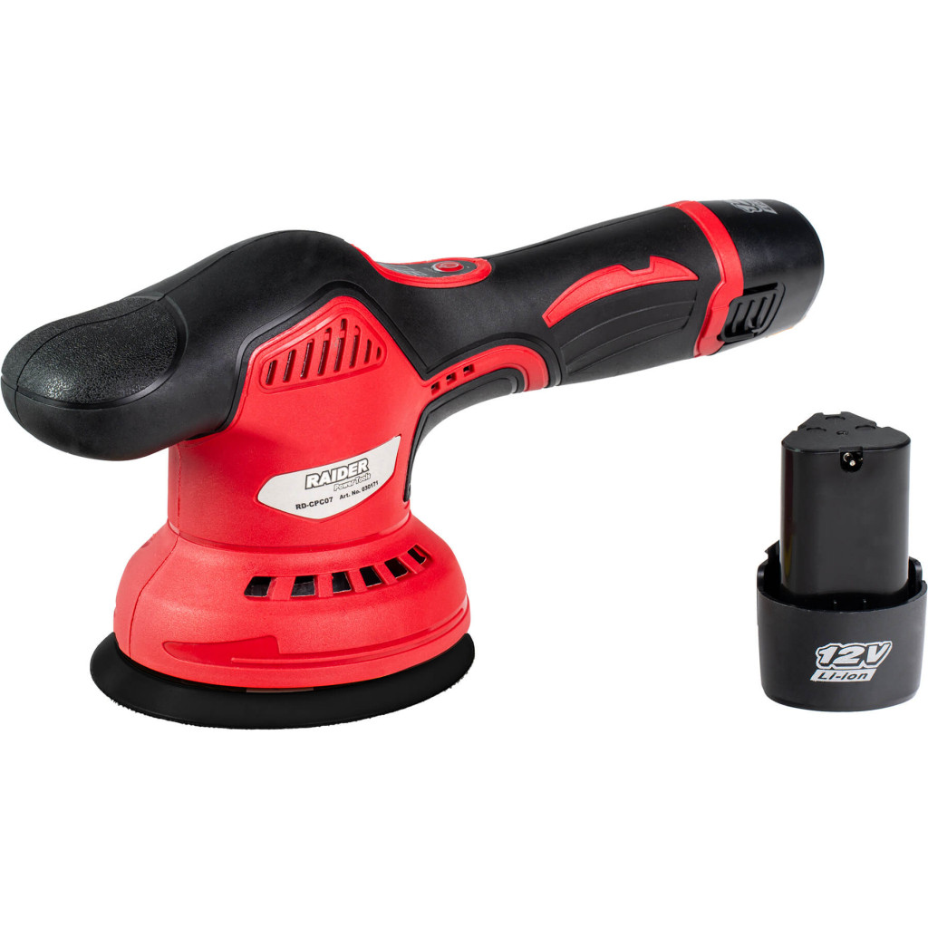 Полирмашина 12V Ø125mm 300-2400min-1 2x2Ah RAIDER RD-CPC07 – Raider Power Tools – снимка 1