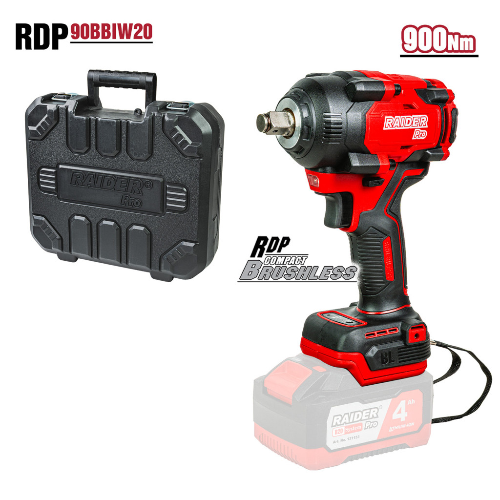 R20 Гайковерт безчетков 1/2" 900Nm куфар Solo RDP-55BBIW20 – Raider Pro – снимка 1