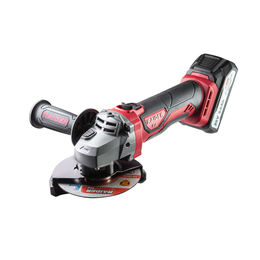 R20 Ъглошлайф Ø125mm 2Ah RAIDER PRO RDP-SPAG20 Set – Raider Pro – снимка 1