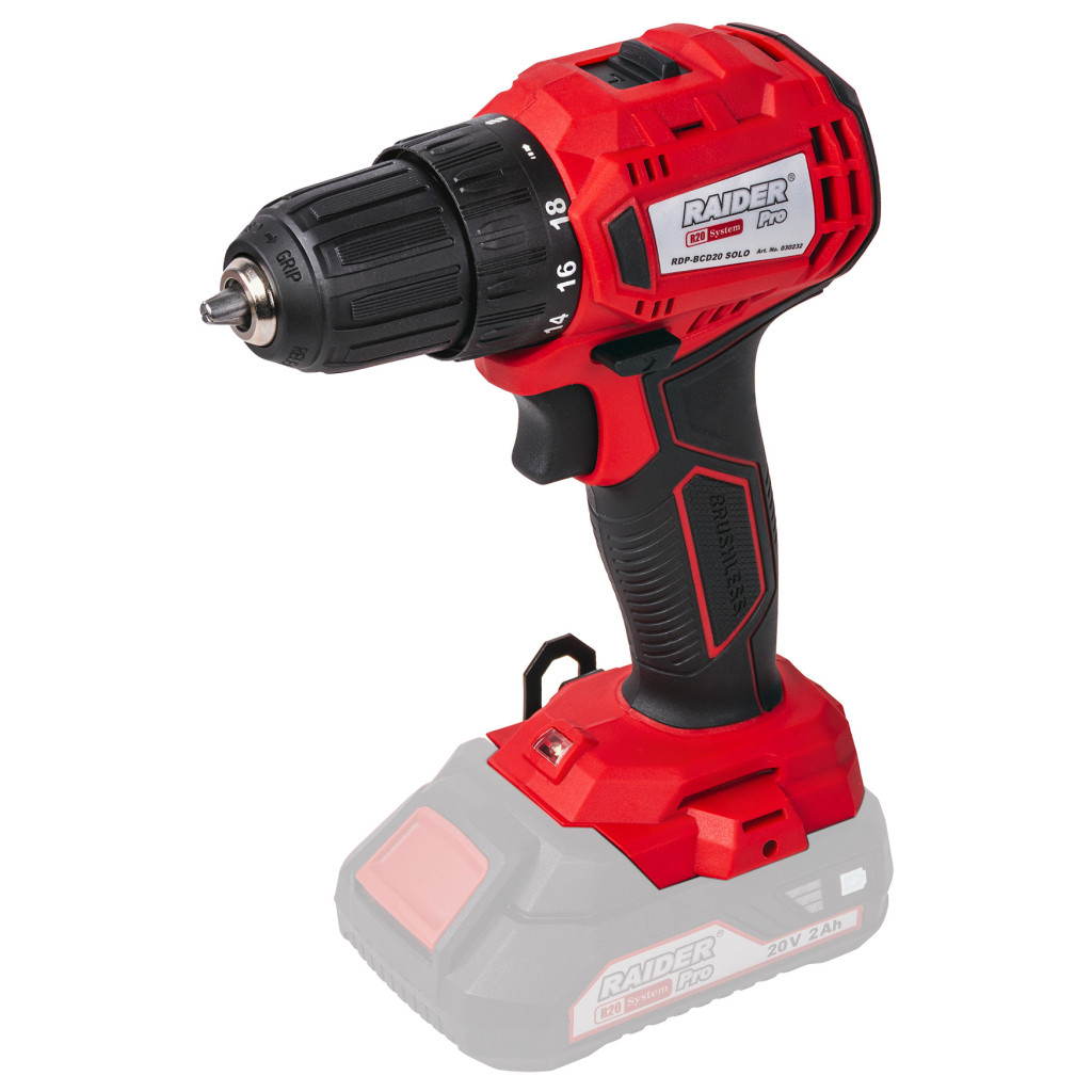 R20 Бормашина безчеткова 2-ск. 10mm 35Nm Solo RAIDER PRO RDP-BCD20 – Raider Pro – снимка 1