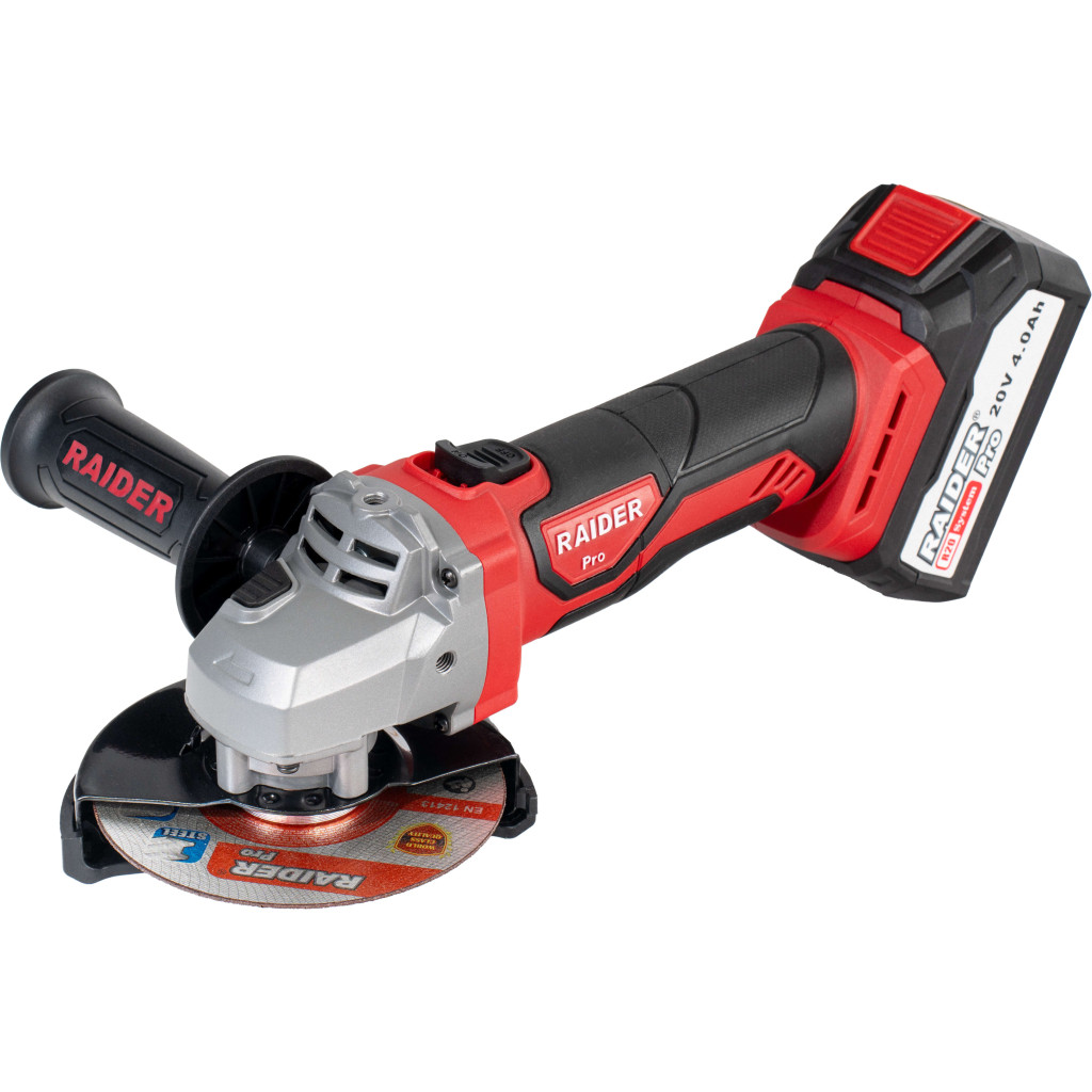 R20 Ъглошлайф Ø125mm 4Ah RAIDER PRO RDP-SPAG20 Set – Raider Pro – снимка 1