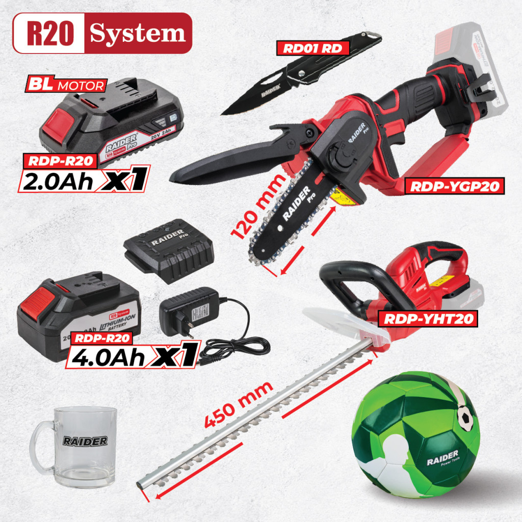 R20 Комплект 2 машини 2Ah 4Ah + 3 RDP-BXS8