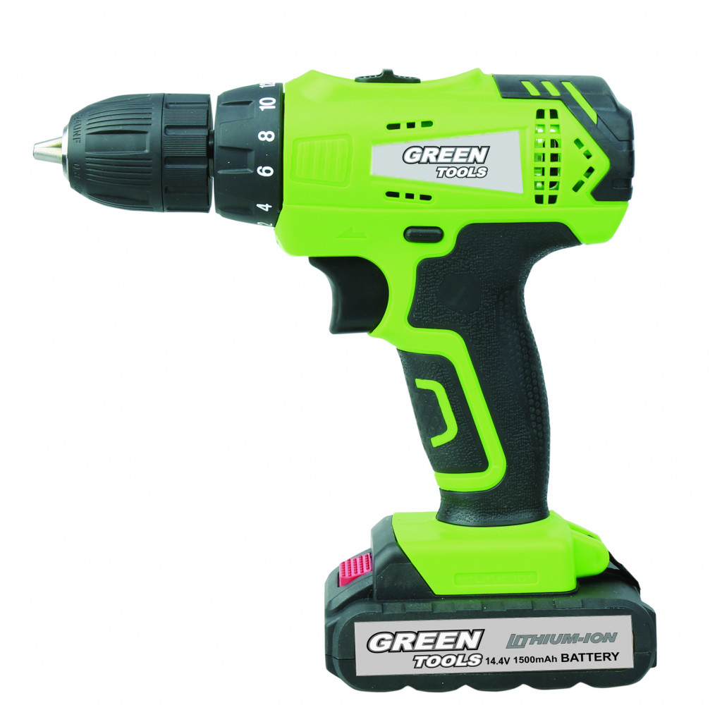 Бормашина акум. Li-ion 14.4V 2-ск. 1.5Ah 26Nm GREEN TOOLS GT-CDL20 – Green Tools – снимка 1