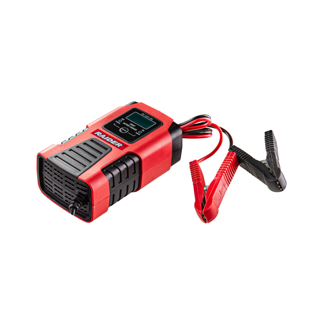 Зарядно за акумулатор инверторно 6/12V 45Ah LCD RAIDER RD-BC17 – Raider Power Tools – снимка 1
