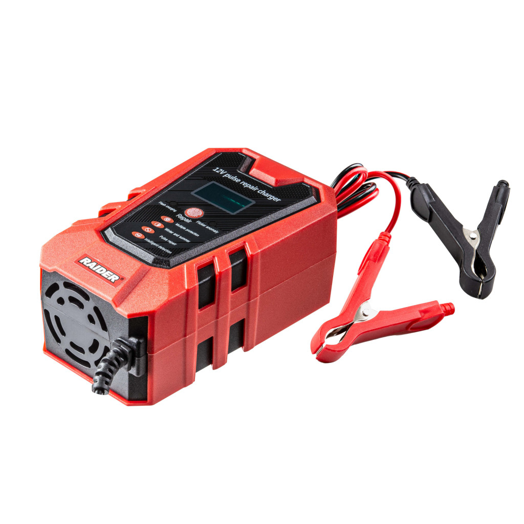 Зарядно за акумулатор инверторно 12V 75Ah LCD RAIDER RD-BC18 – Raider Power Tools – снимка 1
