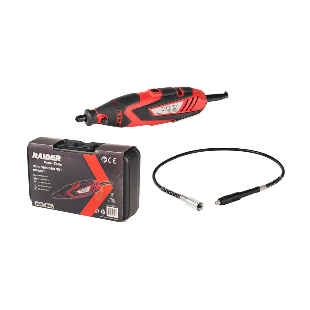 Шлифовалка 135W рег. об. жило 40 аксесоара куфар RAIDER RD-MG11 – Raider Power Tools – снимка 1
