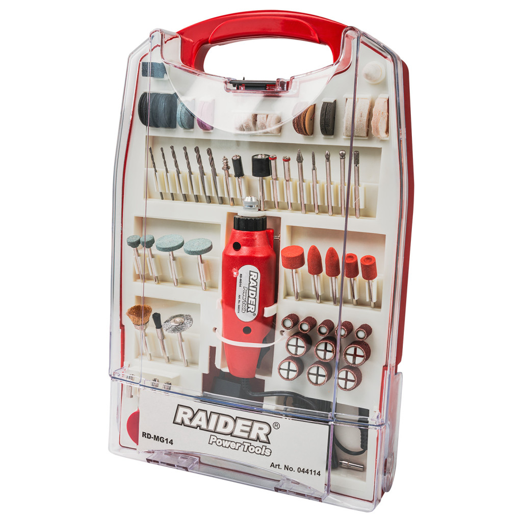 Шлифовалка 230V&12V DC 110 аксесоара RD-MG14 – Raider Power Tools – снимка 1