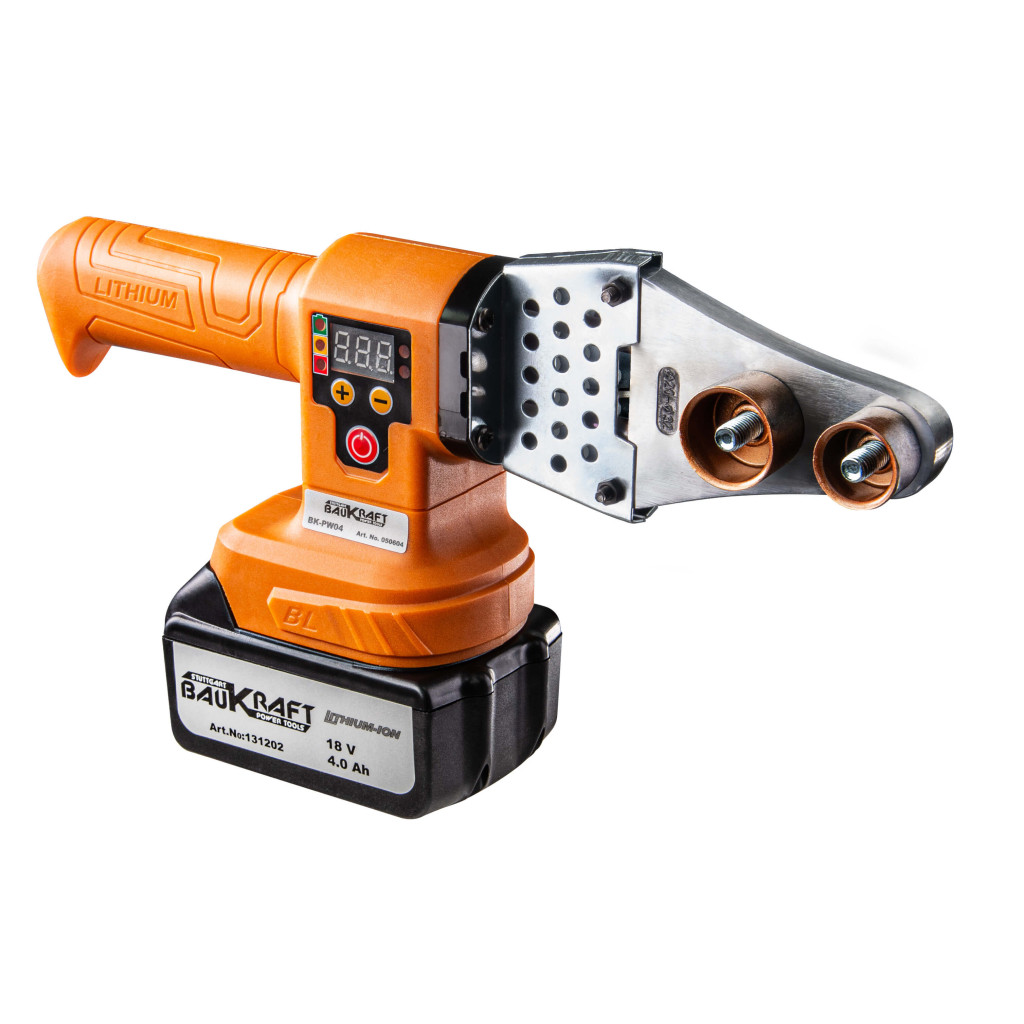 Поялник за PP тръби 18V 4Ah 3 глави Ø20-32mm BMC BAUKRAFT BK-PW04