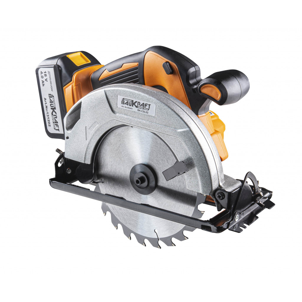 Циркуляр акум. безч. 18V Ø180mm 4Ah BAUKRAFT BK-CSL02 Set – Baukraft – снимка 1