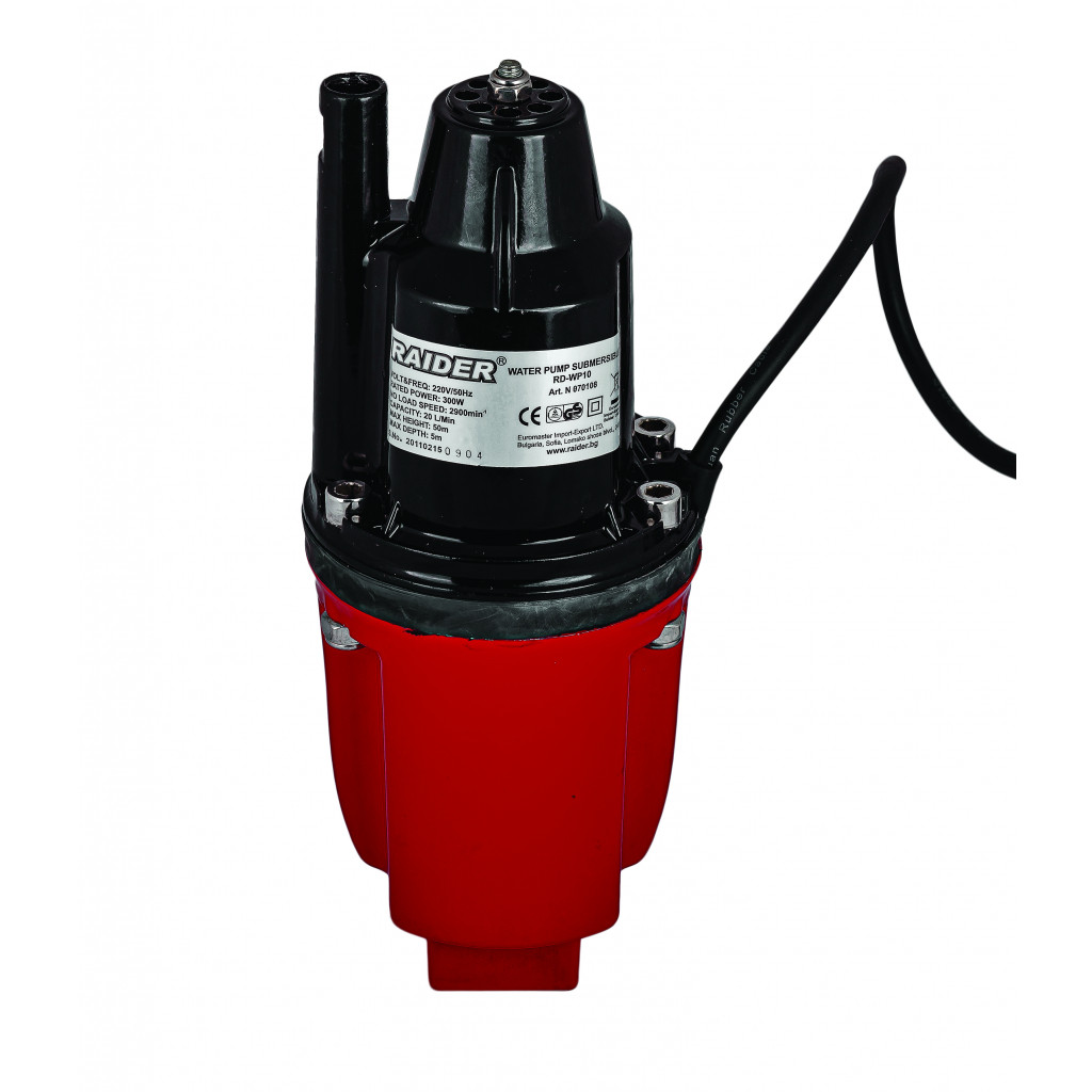 Помпа водна потоп. 300W 3/4" 18L/min 60m RAIDER RD-WP18