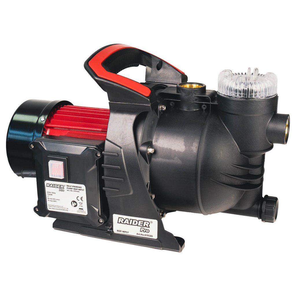 Помпа водна 1300W 1" 80L/min 48m с воден филтър RAIDER PRO RDP-WP57 – Raider Garden Tools – снимка 1
