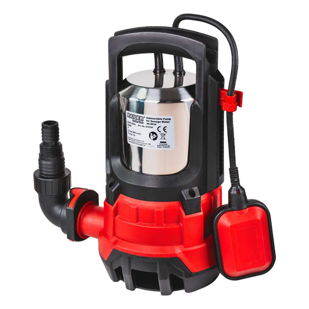 Помпа водна потопяема 550W 1" 208L/min 7m INOX RAIDER RD-WP59 – Raider Garden Tools – снимка 1