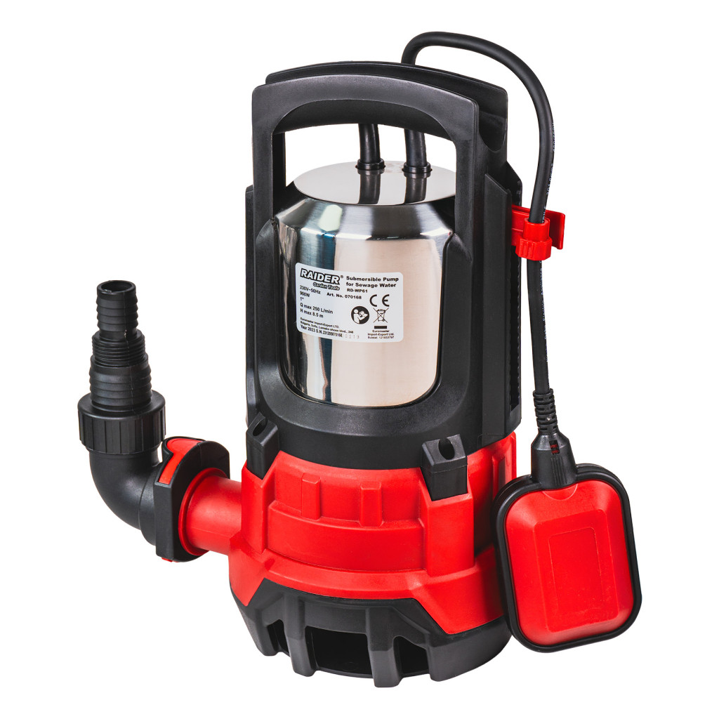 Помпа водна потопяема 900W 1" 250L/min 8,5m INOX RAIDER RD-WP61 – Raider Garden Tools – снимка 1