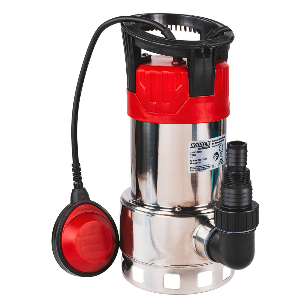 Помпа водна потопяема 750W 1" 233L/min 8m INOX RAIDER RD-WP64 – Raider Garden Tools – снимка 1