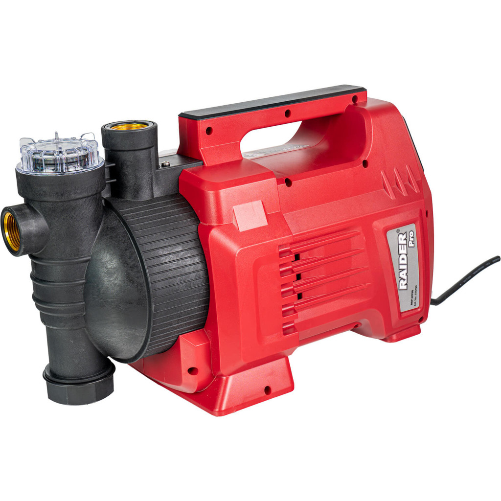 Помпа водна 1100W 1" 77L/min 45m воден филтър LCD RAIDER PRO RDP-WP80 – Raider Garden Tools – снимка 1