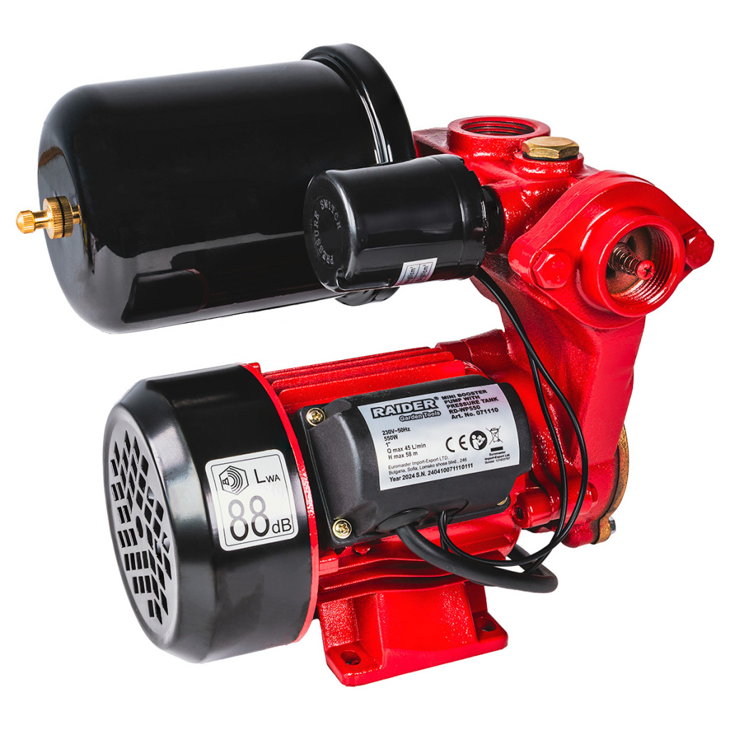Хидрофор мини 550W 1" 45L/min 58m RAIDER RD-WP550 – Raider Garden Tools – снимка 1
