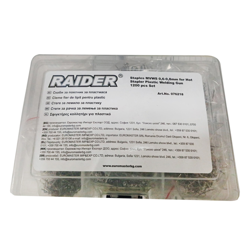 Скоби за поялник за пластмаса "MVWS" 0,6-0,8mm 1200 бр. к-т – Raider Power Tools – снимка 1