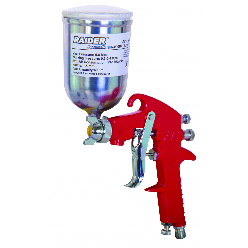 Пистолет за боя горно каз. ø1.5mm 400ml RAIDER RD-SG12