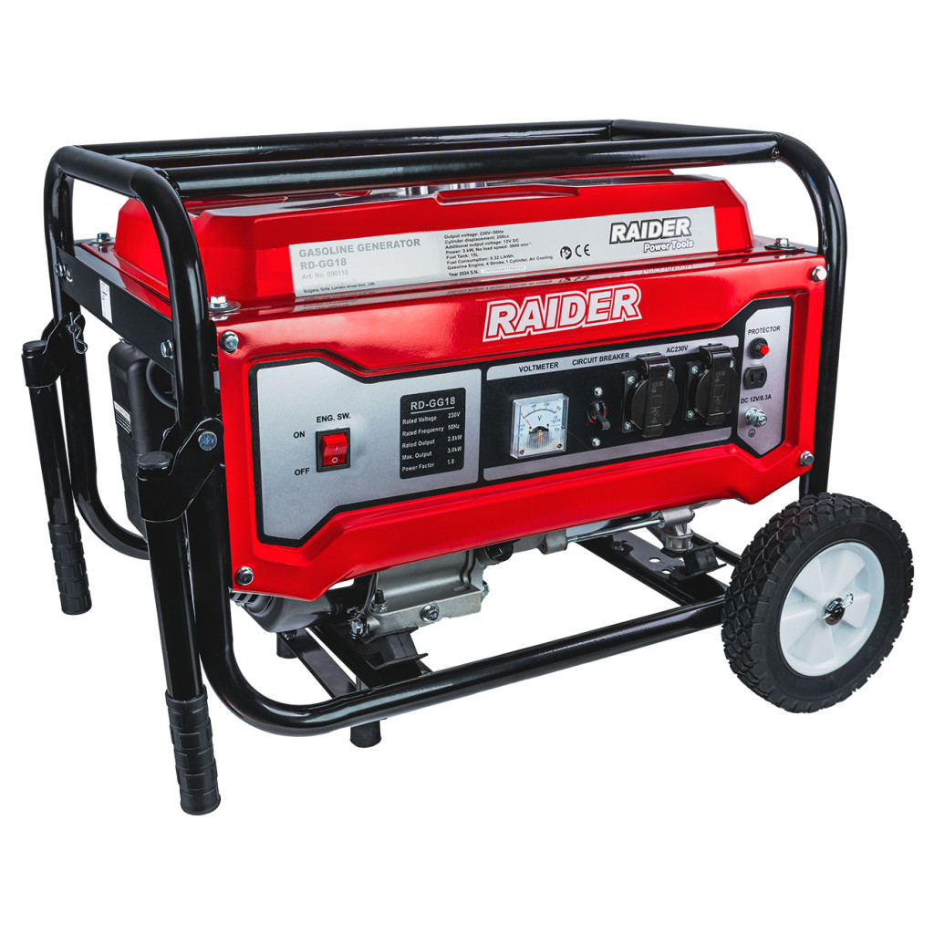 Генератор за ток бензинов 3kW колела RAIDER RD-GG18 – Raider Power Tools – снимка 1