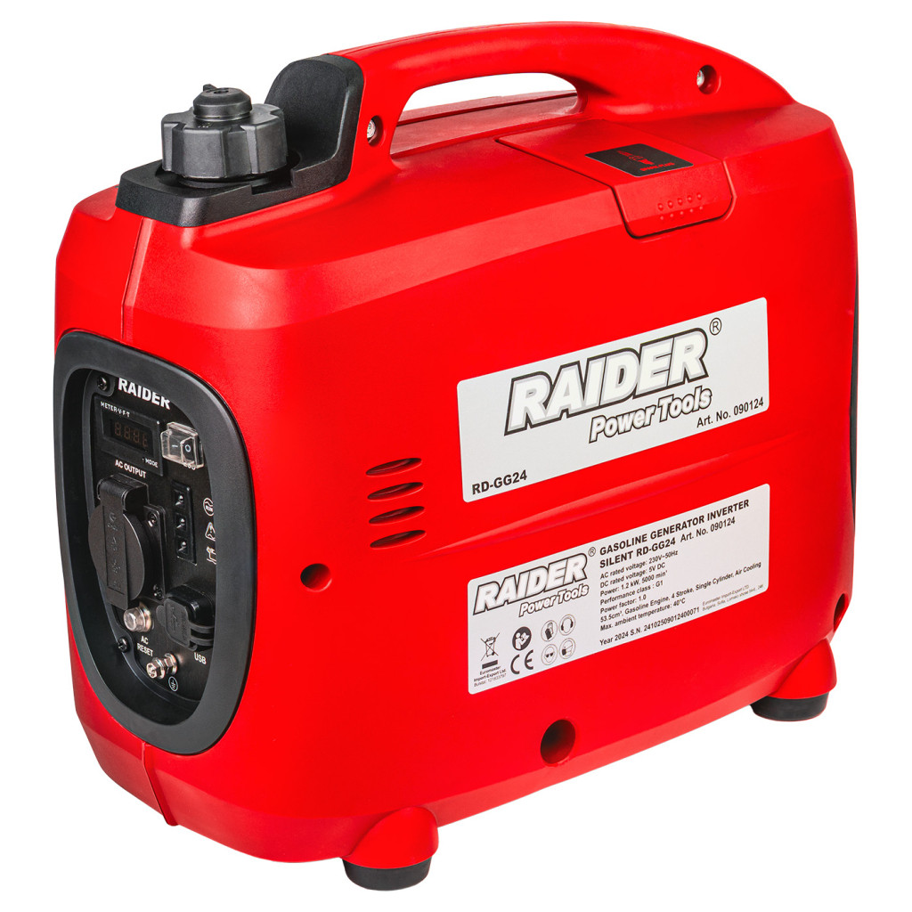 Генератор за ток бензинов 1.2kW инверторен тих RD-GG24 – Raider Power Tools – снимка 1