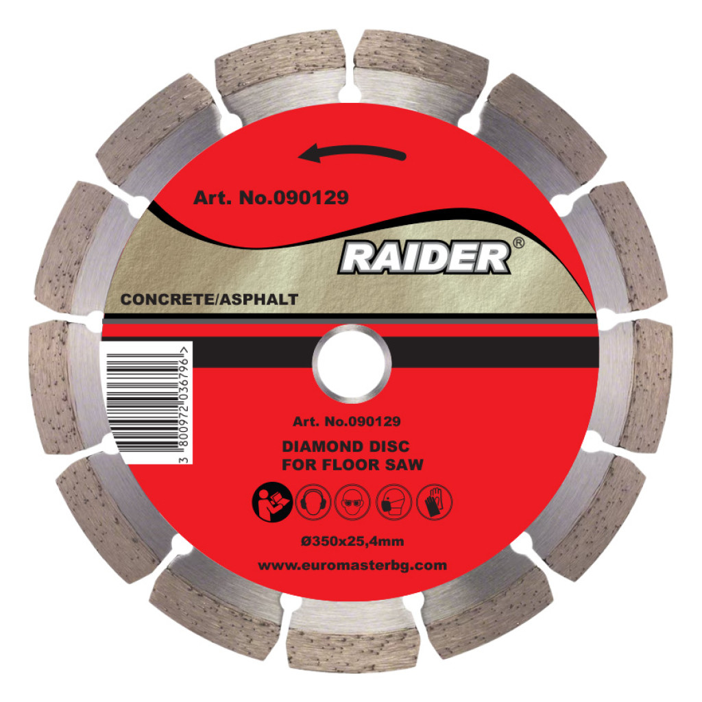 Диск диамантен Ø350x25,4mm за фугорез RDP-FS01 – Raider Pro – снимка 1
