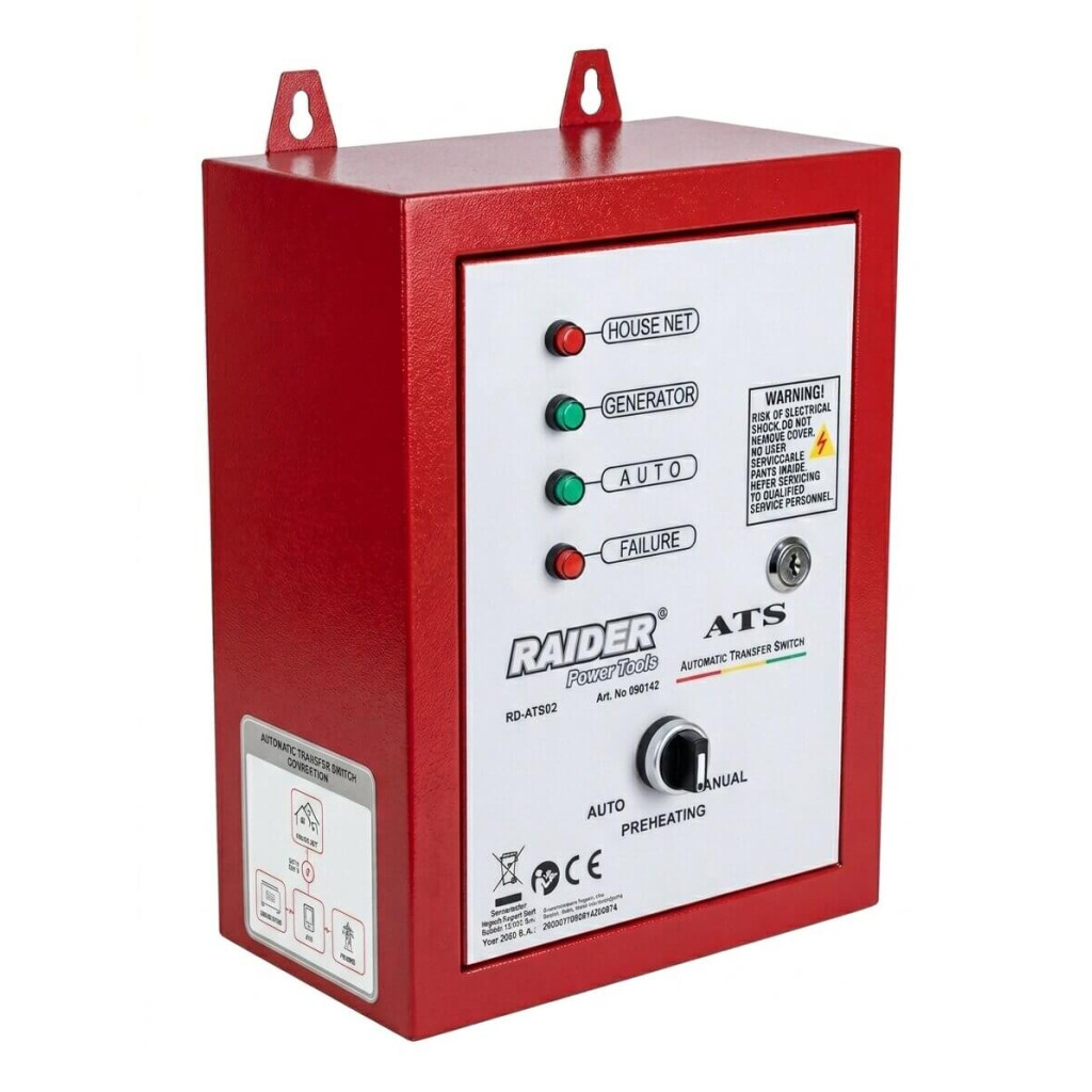 Автоматичен превключвател ATS 6 pin 10kW 400V RD-ATS02 – Raider Garden Tools – снимка 1