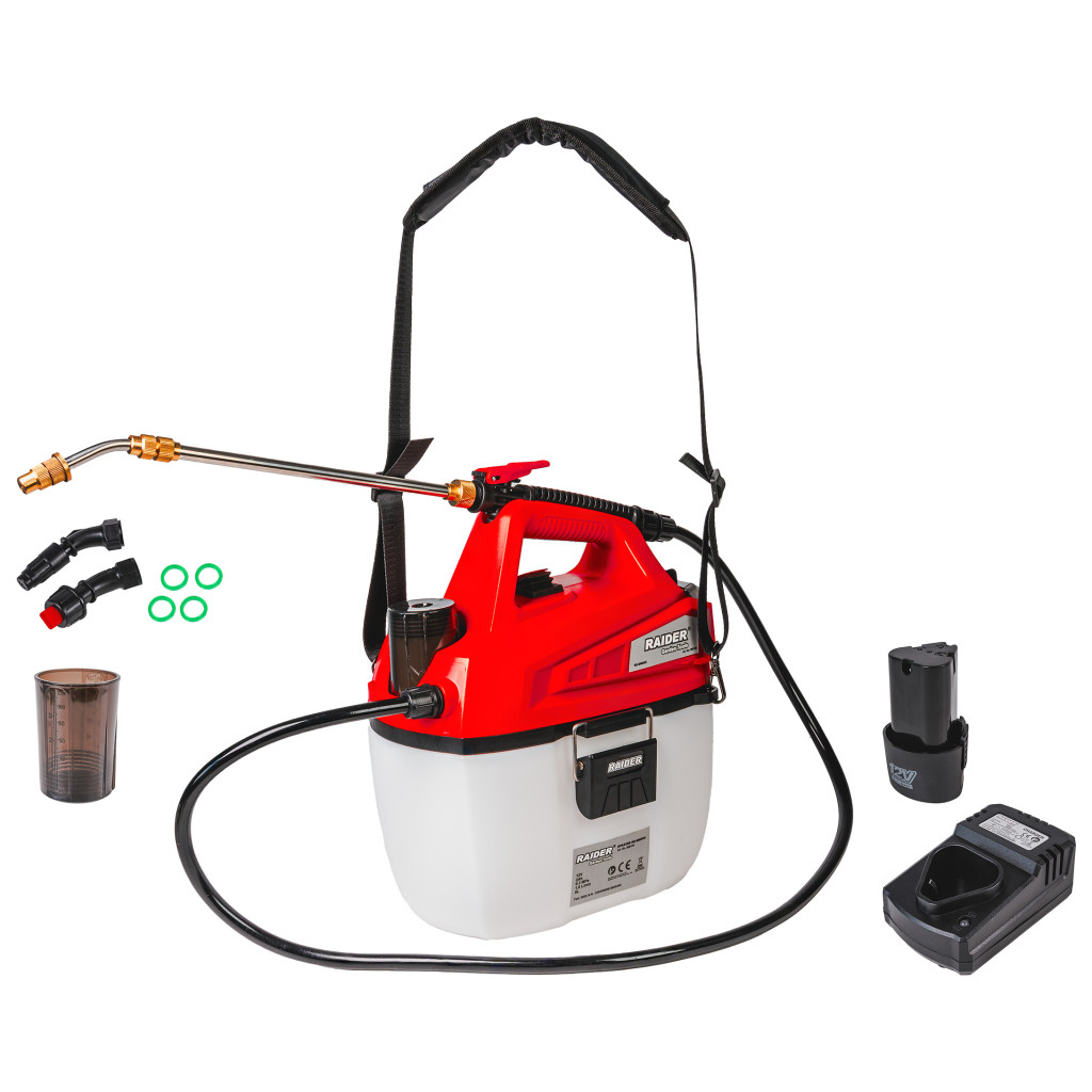 Пръскачка Li-ion 5L 12V 2Ah 3bar 1,6L/min RAIDER RD-BMD05 – Raider Garden Tools – снимка 1