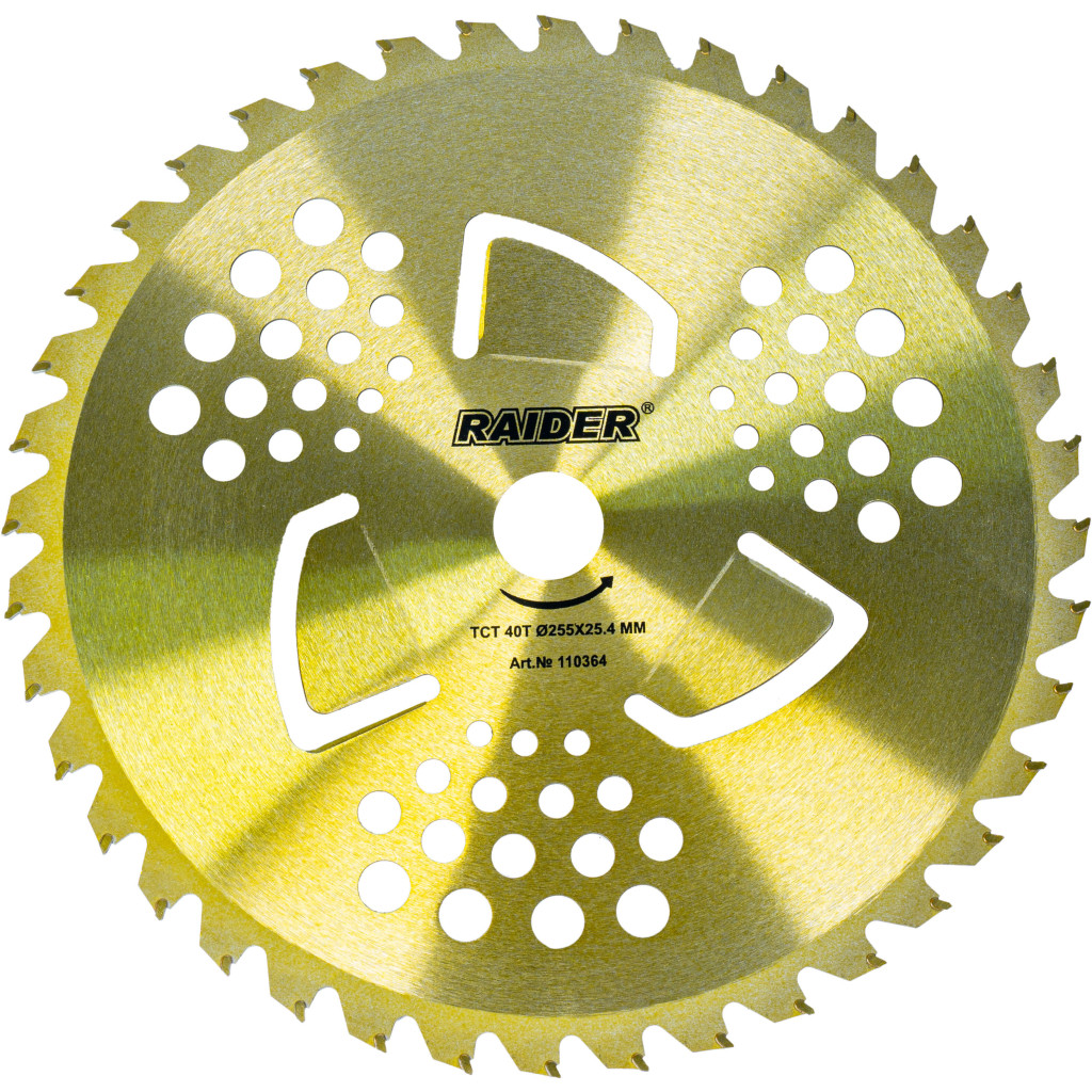 Диск за коса 40TCT и плевели 3T Ø255x25.4 mm – Raider Garden Tools – снимка 1