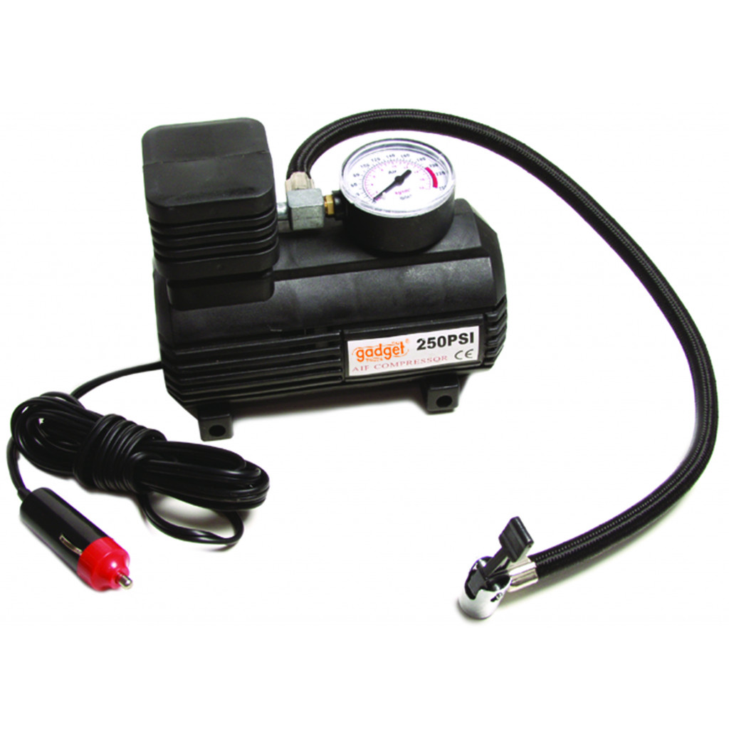 Компресор 12V за помпане на гуми с манометър GADGET