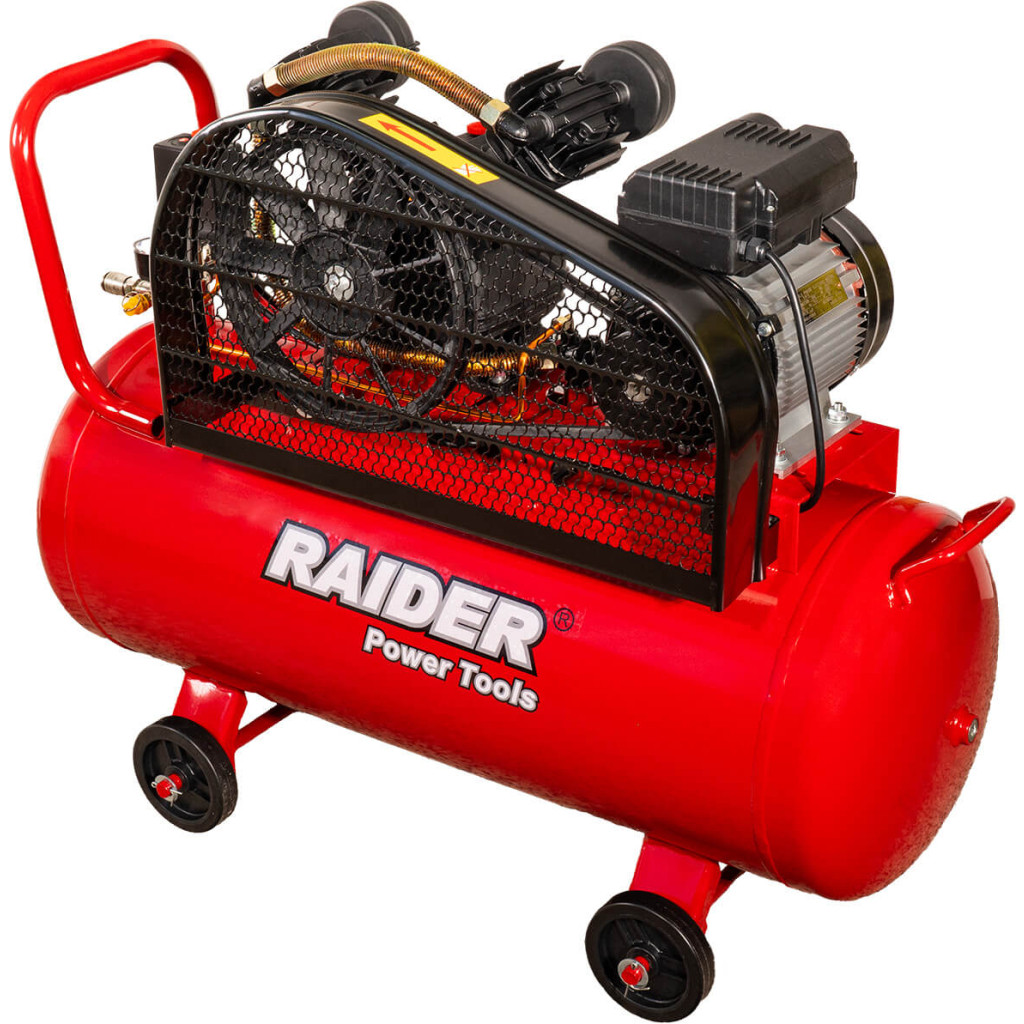 Компресор 100L 1.5kW 170L/min 2цил. ремък RAIDER RD-AC17