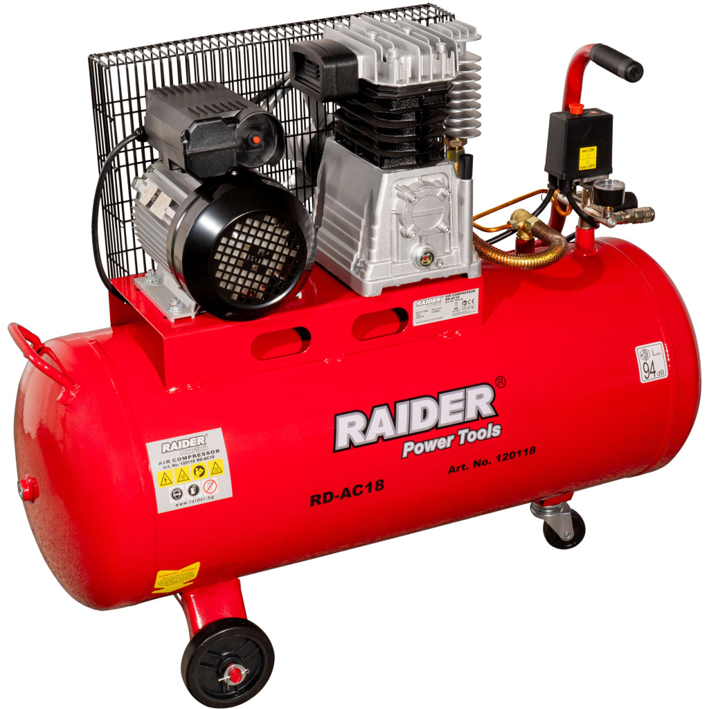 Компресор 100L 2.2kW 320L/min ремък RAIDER RD-AC18