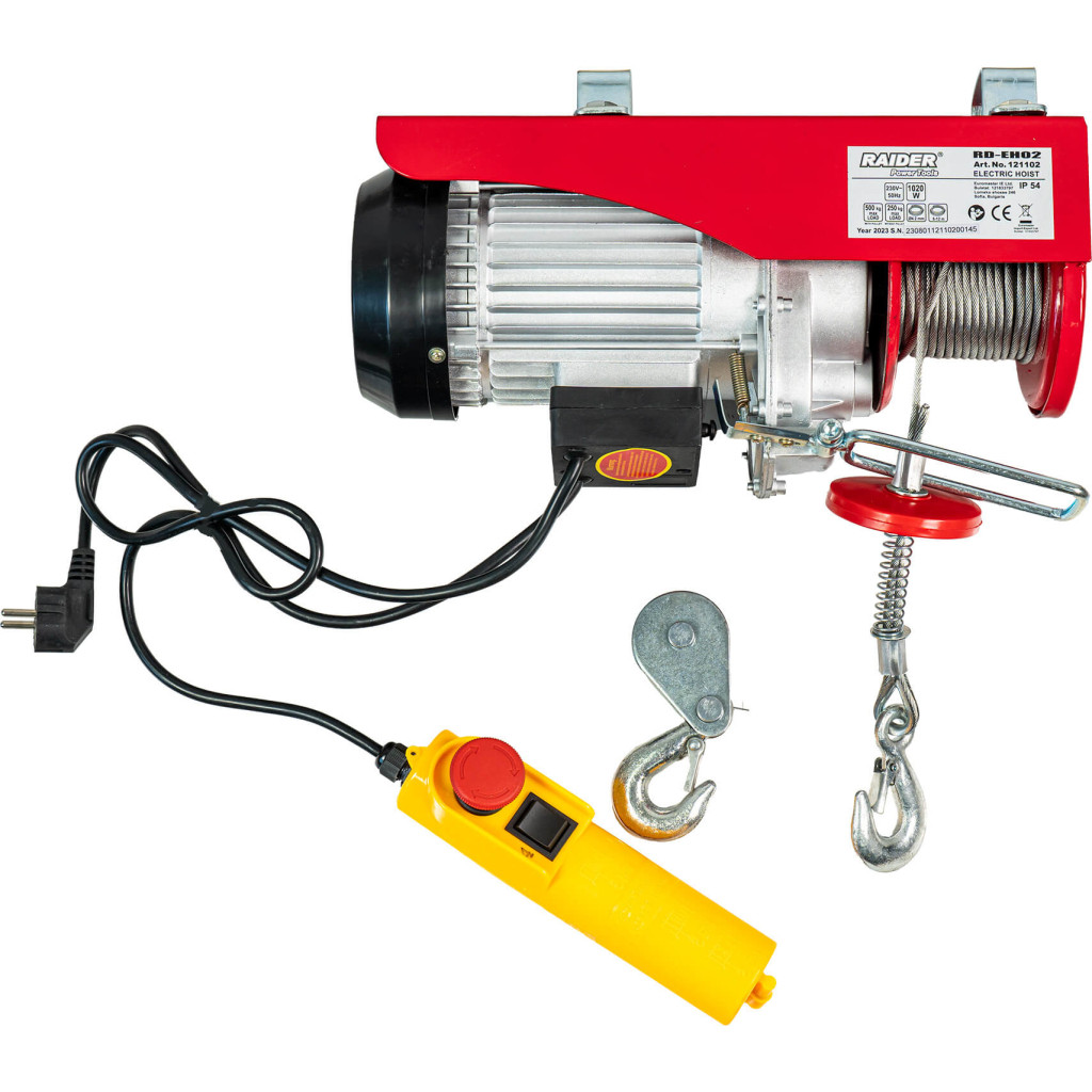 Телфер електрически 500kg 6m 1020W RAIDER RD-EH02