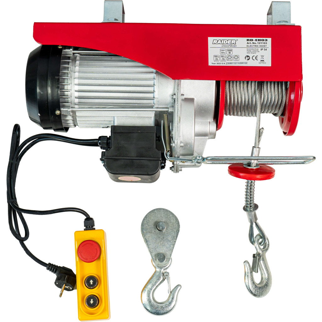 Телфер електрически 1000kg 6m 1600W RAIDER RD-EH03 – Raider Power Tools – снимка 1