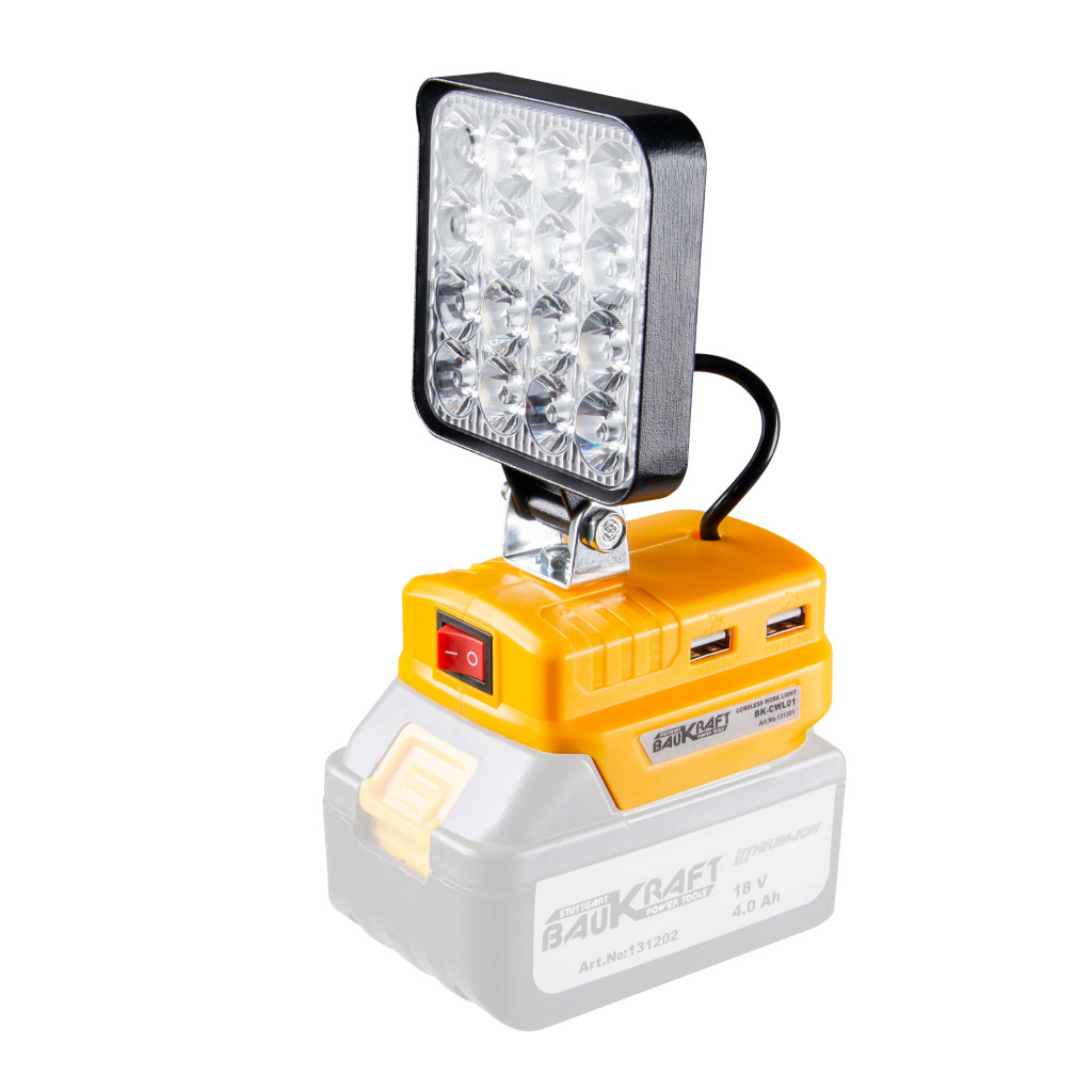 Лампа акум. 18V 16 LED 2USB Solo BAUKRAFT BK-CWL01 – Baukraft – снимка 1