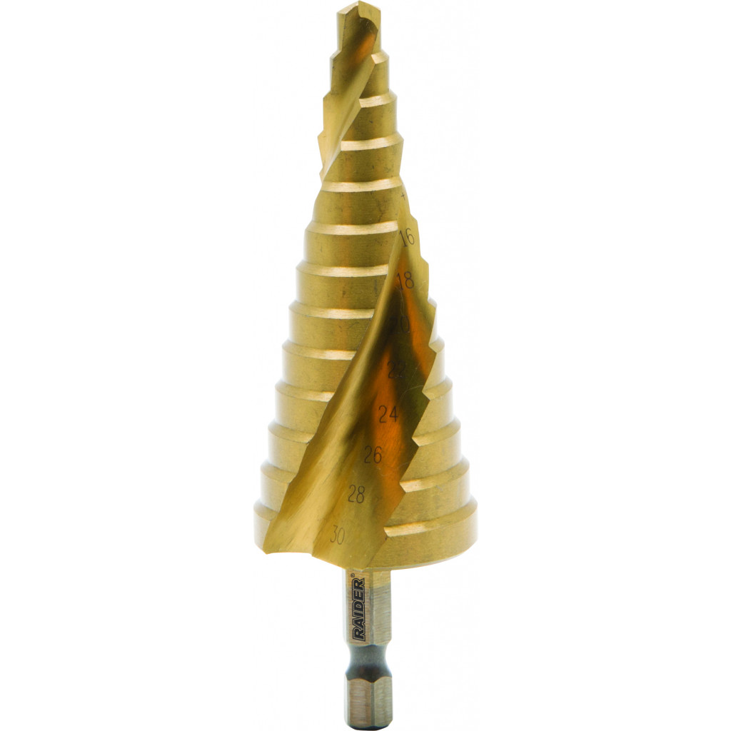 Свредло за ламарина стъп. HEX 1/4" ø6-30mm – Raider Pro – снимка 1