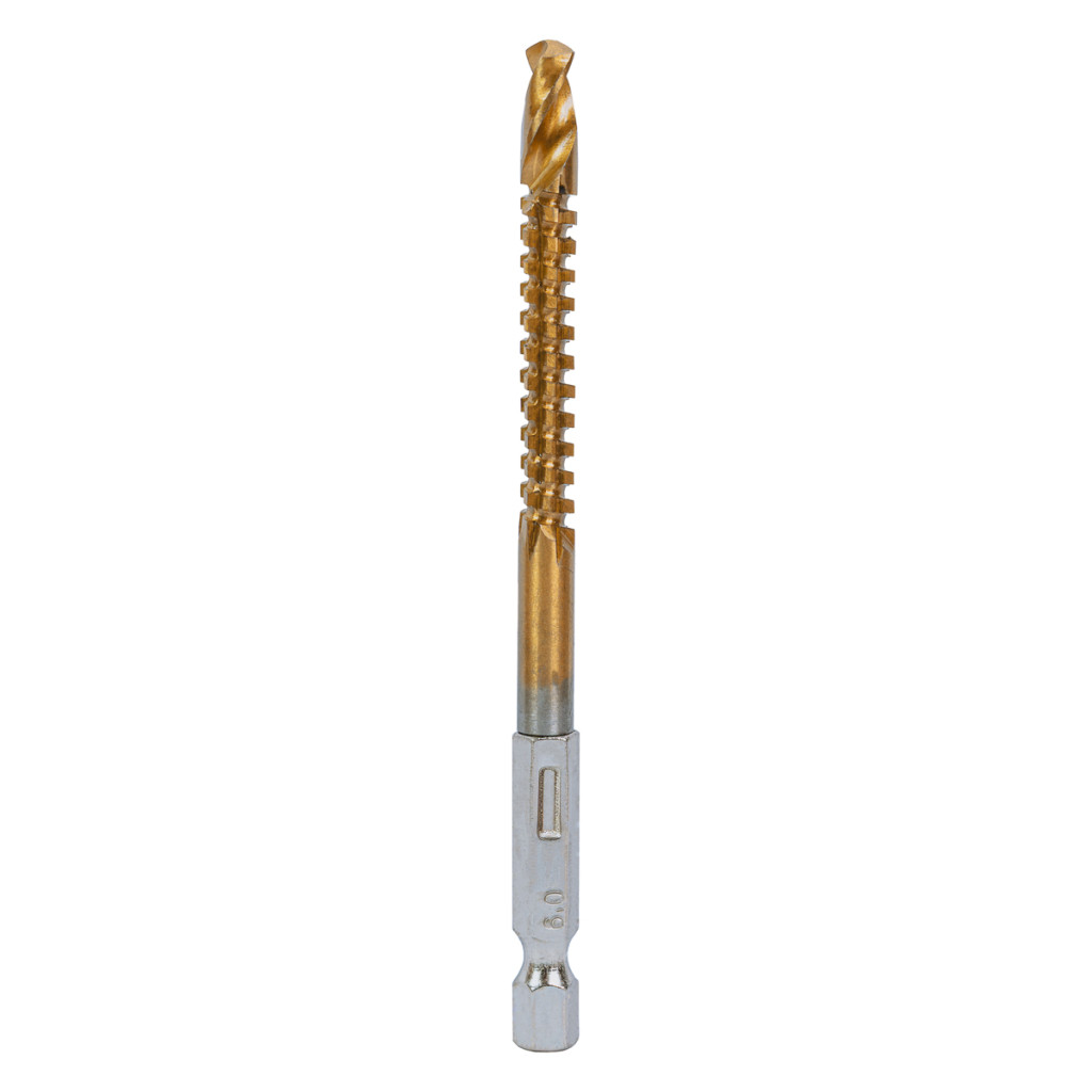 Свредло-Фрезер HSS+TIN Ø 6.0mm - 1/4 HEX – Raider Power Tools – снимка 1