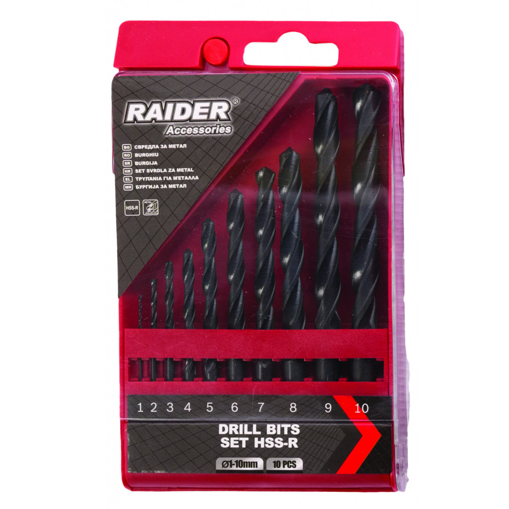 Свредла за метал 10бр. HSS-R к-т – Raider Power Tools – снимка 1
