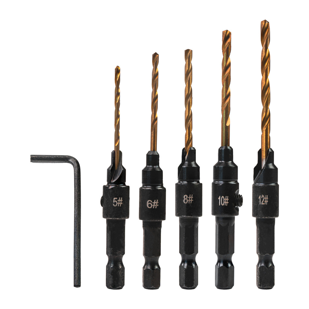 Свредла с фрезенк за дърво 1/4" hex 5бр. Ø5, 6, 8, 10, 12mm – Raider Power Tools – снимка 1