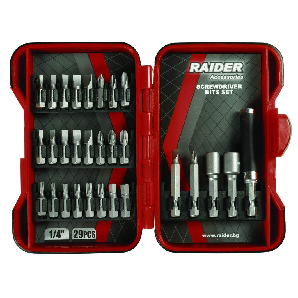 Накрайници 1/4" 29 бр. к-т RAIDER