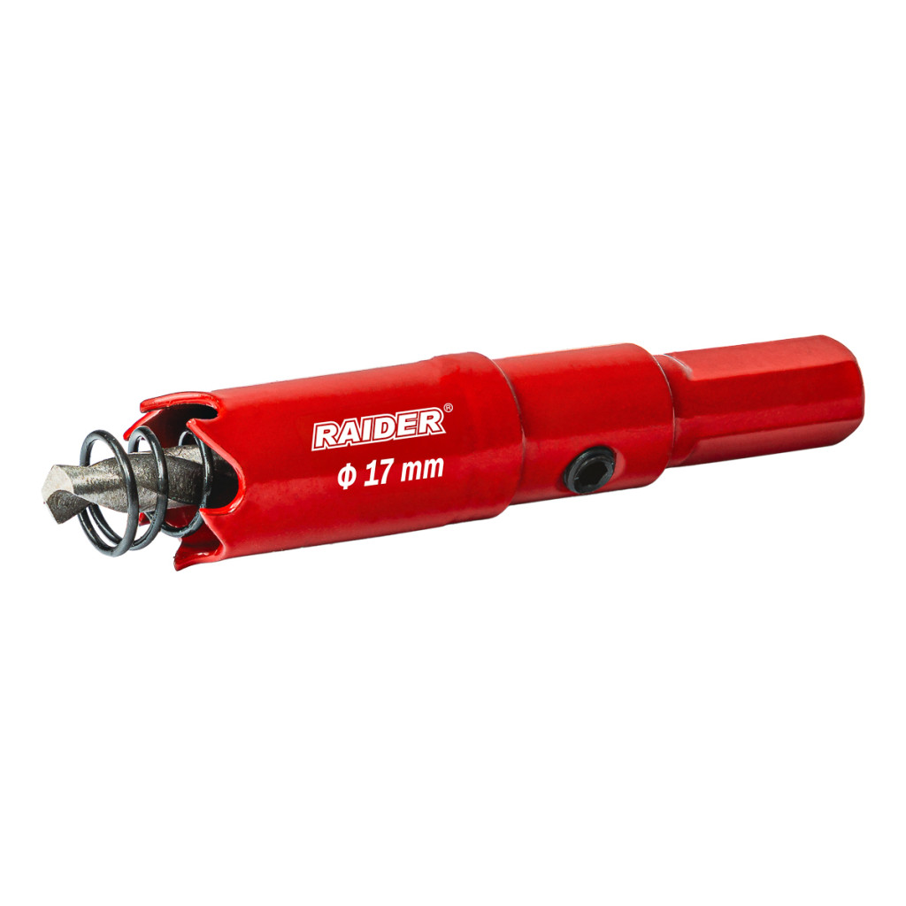 Боркорона HSS bi-metal Ø17 mm с центриращо свредло и опашка – Raider Power Tools – снимка 1