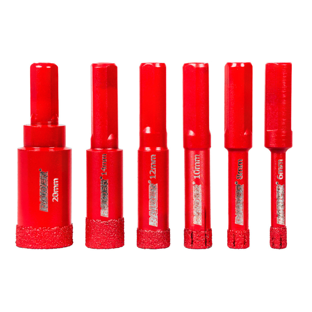 Боркорони Diamond Dry Ø6-20mm Case Set 6 бр. – Raider Power Tools – снимка 1