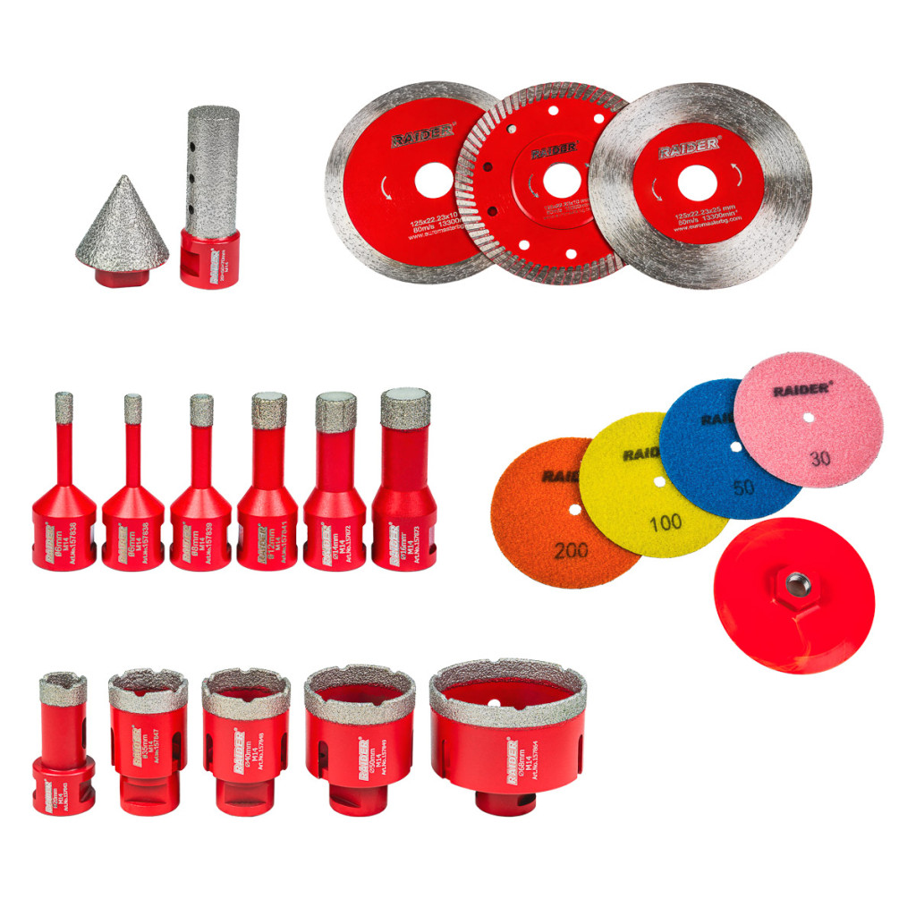 Диамантени дискове и борчета Ultimate Multi Set К-кт 28 бр. – Raider Power Tools – снимка 1
