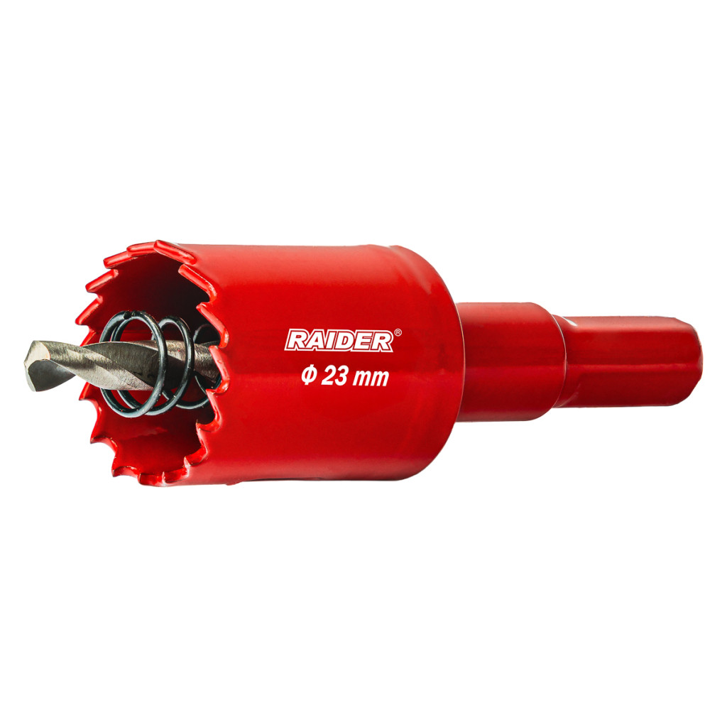 Боркорона HSS bi-metal Ø23 mm с центриращо свредло и опашка – Raider Power Tools – снимка 1