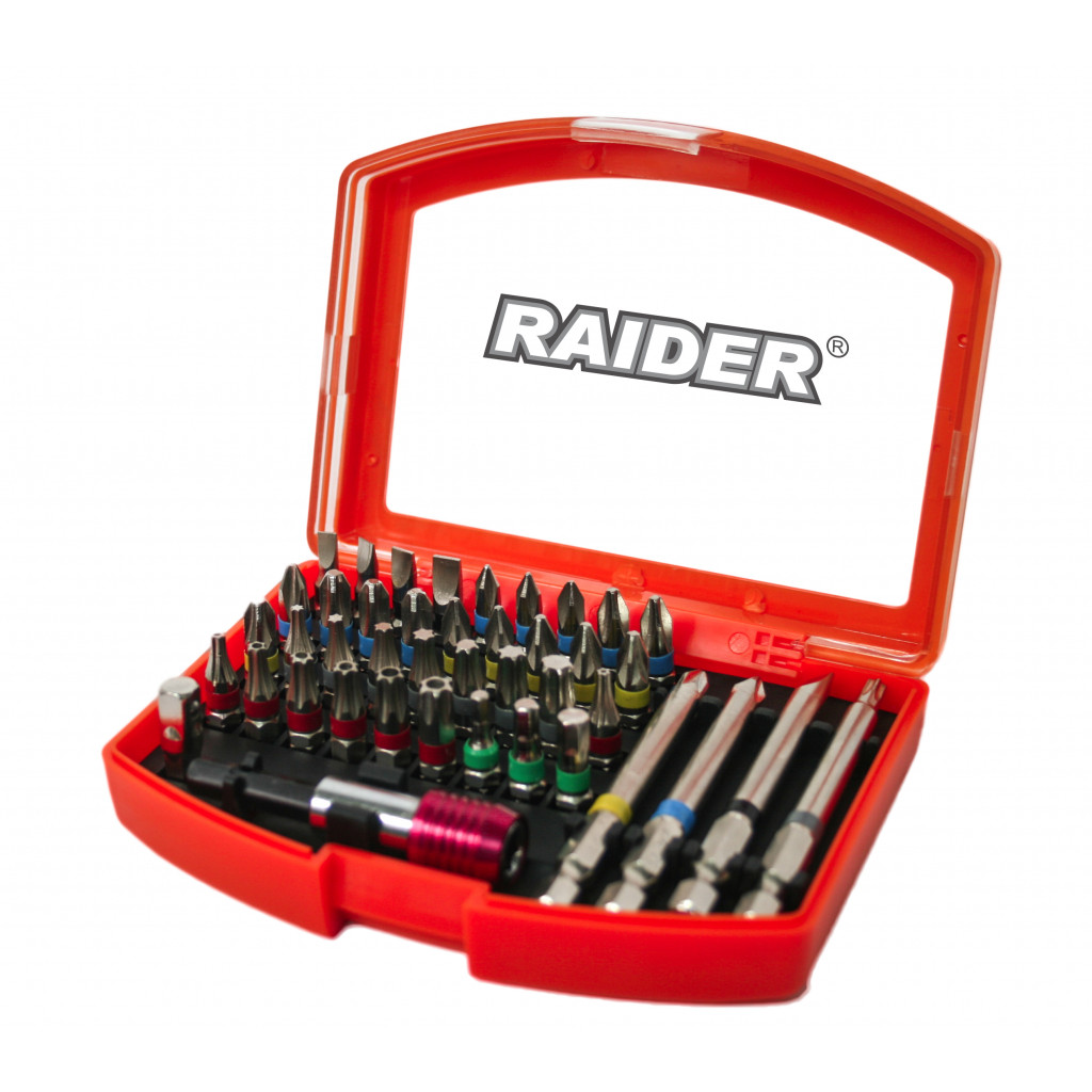 Накрайници и магн. държач бърз захват 1/4" 42 бр. к-т RAIDER